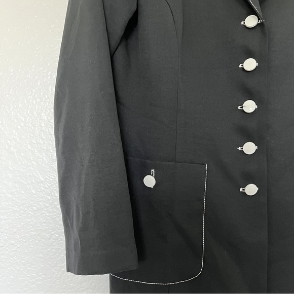 FIRST OPTION Vintage Blazer with White Stitching SZ 10 - Picture 4 of 6